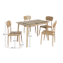 Jedálenský set 1+4, dub prírodný, LAMIR