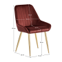 Jedálenská stolička, bordová Velvet látka/gold chróm-zlatý, PERLIA