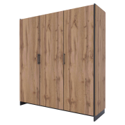 Skriňa, trojdverová, dub wotan/čierna, AMONI 3D