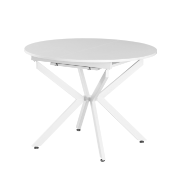 Jedálenský rozkladací stôl, biela, 100x100-140x75 cm, ABERO TYP 1