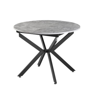 Jedálenský rozkladací stôl, betón/čierna, 100x100-140x75 cm, ABERO TYP 1