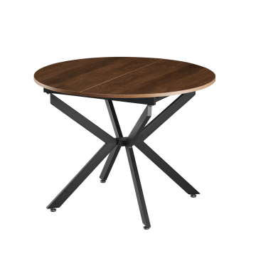 Jedálenský rozkladací stôl, dub tmavý/čierna, 100x100-140x75 cm, ABERO TYP 1