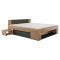 Posteľ s úložným priestorom, 180x200, dub artisan/antracit, UNIS