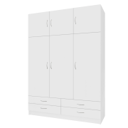 Šatníková skriňa, trojdverová, biela, GERI NEW