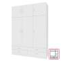 Šatníková skriňa, trojdverová, biela, GERI NEW