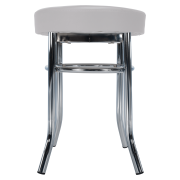 Taburet, ekokoža biela/chróm, IRENA
