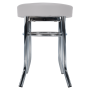 Taburet, ekokoža biela/chróm, IRENA