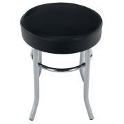 Taburet, ekokoža čierna/chróm, IRENA