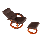 Relaxačné polohovacie kreslo, tmavohnedá, RYAN