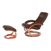 Relaxačné polohovacie kreslo, tmavohnedá, RYAN