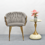 Jedálenské kreslo, sivohnedá Taupe Velvet látka/gold chróm zlatý, DEILA