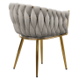 Jedálenské kreslo, sivohnedá Taupe Velvet látka/gold chróm zlatý, DEILA