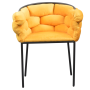 Jedálenské kreslo, žltá Velvet látka/čierna, DOROTA