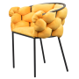Jedálenské kreslo, žltá Velvet látka/čierna, DOROTA