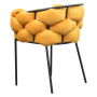 Jedálenské kreslo, žltá Velvet látka/čierna, DOROTA