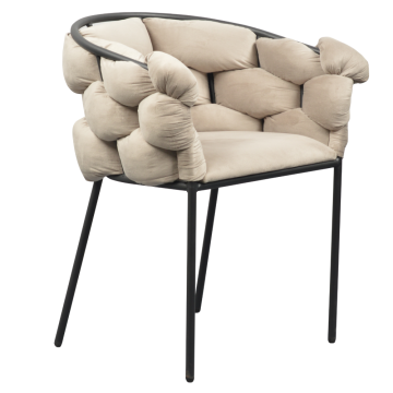 Jedálenské kreslo, sivohnedá Taupe Velvet látka/čierna, DOROTA