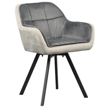 Otočné jedálenské kreslo, sivá Velvet látka, FLER