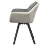 Otočné jedálenské kreslo, sivá Velvet látka, FLER