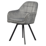 Otočné jedálenské kreslo, tmavosivá Velvet látka, SAMANTA