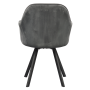 Otočné jedálenské kreslo, tmavosivá Velvet látka, SAMANTA
