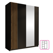 Skriňa, 2D-150, čierna/dub artisan, BAJADERO TYP 1