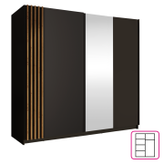 Skriňa, 2D-200, čierna/dub artisan, BAJADERO TYP 2