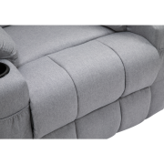 Masážne polohovacie kreslo, svetlosivá, HUDSON