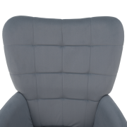 Kreslo s podnožou, sivá Velvet látka/čierna, HABEN