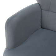 Kreslo s podnožou, sivá Velvet látka/čierna, HABEN