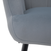 Kreslo s podnožou, sivá Velvet látka/čierna, HABEN