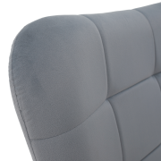 Kreslo s podnožou, sivá Velvet látka/čierna, HABEN