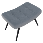 Kreslo s podnožou, sivá Velvet látka/čierna, HABEN