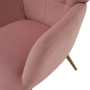 Kreslo s podnožou, ružová Velvet látka/dub, HABEN