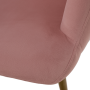 Kreslo s podnožou, ružová Velvet látka/dub, HABEN