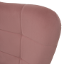 Kreslo s podnožou, ružová Velvet látka/dub, HABEN