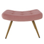 Kreslo s podnožou, ružová Velvet látka/dub, HABEN