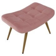 Kreslo s podnožou, ružová Velvet látka/dub, HABEN