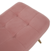Kreslo s podnožou, ružová Velvet látka/dub, HABEN