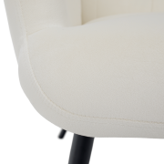 Kreslo s podnožou, biela Velvet látka/čierna, HABEN