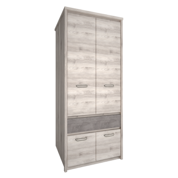 Skriňa 4D1S, gaštan nairobi/onyx, JESI NEW