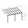 hliníková pergola LANITPLAST WALL 43 antracit + opál PC LG2124