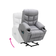 Masážne polohovacie kreslo, svetlosivá, HUDSON