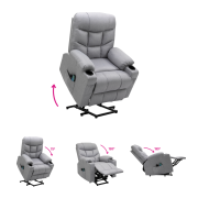 Masážne polohovacie kreslo, svetlosivá, HUDSON