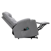 Masážne polohovacie kreslo, svetlosivá, HUDSON