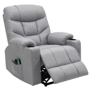 Masážne polohovacie kreslo, svetlosivá, HUDSON