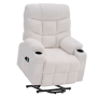 Masážne polohovacie kreslo, biela, HUDSON