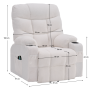 Masážne polohovacie kreslo, biela, HUDSON