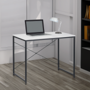 Písací stôl, biela/čierna, 90x60 cm, MELLORA