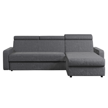 Rohová sedacia súprava, sivá, pravá, MORA ROH