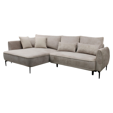 Rohová sedacia súprava, sivobéžová Taupe, ľavá, MURIEL ROH